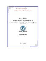 đề tài tìm hiểu cài đặt và thử nghiệm wordpress các mở rộng cơ bản của wordpress