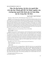 NHU CẦU THỤ HƯỞNG VĂN HÓA CỦA NGƯỜI DÂN TRÊN ĐỊA BÀN THÀNH PHỐ HỒ CHÍ MINH (NGHIÊN CỨU TRƯỜNG HỢP NGƯỜI DÂN THAM GIA CÁC HOẠT ĐỘNG TẠI CÁC TRUNG TÂM VĂN HÓA)