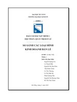 tiểu luận báo cáo bài tập nhóm 1 học phần quản trị bán lẻ so sánh các loại hình kinh doanh bán lẻ