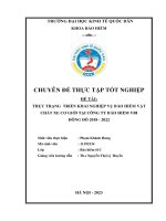 Chuyên đề thực tập tốt nghiệp: Tình hình triển khai nghiệp vụ bảo hiểm vật chất xe cơ giới tại công ty bảo hiểm VBI Đông Đô năm 2018 - 2022