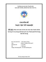 Chuyên đề thực tập tốt nghiệp: Phân tích một số tiêu chí chưa đạt chuẩn nhằm hướng tới xây dựng đô thị loại II của Thành phố Hà Giang, tỉnh Hà Giang