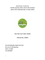 bài tập luật thực phẩm chương 1 overview on food law