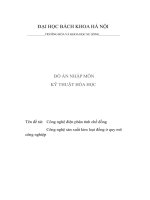 đồ án nhập môn kỹ thuật hóa học công nghệ sản xuất kim loại đồng ở quy mô công nghiệp