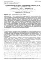 Done  analysis of thermal mechanical coupling strength and fatigue life