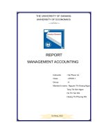 tiểu luận kế toán quản trị bài tập nhóm report management accounting
