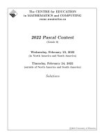 PASCAL CONTEST GRADE 9 SOLUTIONS