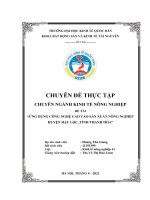 Chuyên đề thực tập: Ứng Dụng Công Nghệ Cao Vào Sản Xuất Nông Nghiệp Huyện Hậu Lộc, Tỉnh Thanh Hóa