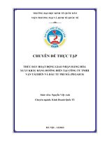 Chuyên đề thực tập: Thúc đẩy hoạt động giao nhận hàng hóa xuất khẩu bằng đường biển tại Công ty TNHH Vận Tải Biển Và Đầu Tư Phi Mã giai đoạn 2020-2022