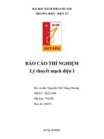 báo cáo thí nghiệm lý thuyết mạch điện i tính chế độ xác lập điều hòa trong mạch điện tuyến tính bằng máy tính dùng phần mềm matlab