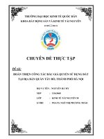 Chuyên đề thực tập: Hoàn thiện công tác đấu giá quyền sử dụng đất tại địa bàn quận Tây Hồ, Thành phố Hà Nội