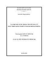 vai trò nhà nước trong thu hút đầu tư phát triển kinh tế biển ở thành phố hải phòng