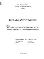 phân tích thực trạng sử dụng đòn bẩy tài chính của công ty cổ phần tập đoàn kido