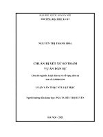luận văn chuẩn bị xét xử sơ thẩm vụ án dân sự