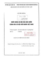 Luận án tiến sĩ luật học: Chức năng xã hội của Nhà nước Cộng hoà xã hội chủ nghĩa Việt Nam
