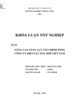 nâng cao năng lực tài chính tổng công ty điện lực dầu khí việt nam