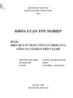 hiệu quả sử dụng vốn lưu động của công ty cổ phần tiếp vận hp