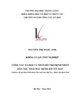 công tác xã hội cá nhân hỗ trợ bệnh nhân người dân tộc mắc bệnh viêm tụy cấp nghiên cứu tại khoa phẫuthuật tiêu hoá gan mật tuỵ bệnh viện bạch mai