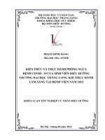 kiến thức và thực hành phòng ngừa bệnh covid 19 của sinh viên điều dưỡng trường đại học thăng long khi thực hành lâm sàng tại bệnh viện năm 2022