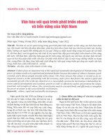 NGHIÊN CỨU - TRAO ĐỔI VĂN HÓA VỚI QUÁ TRÌNH PHÁT TRIỂN NHANH VÀ BỀN VỮNG CỦA VIỆT NAM HIỆN NAY