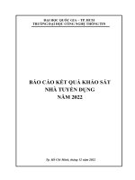 ĐẠI HỌC QUỐC GIA – TP HCM TRƯỜNG ĐẠI HỌC CÔNG NGHỆ THÔNG TIN BÁO CÁO KẾT QUẢ KHẢO SÁT NHÀ TUYỂN DỤNG NĂM 2022