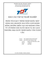 Phân tích quy trình nhập khẩu mặt hàng Đá granite nguyên container bằng Đường biển tại chi nhánh công ty cổ phần sản xuất dịch vụ du lịch thương mại xuất nhập khẩu tân toàn cầu