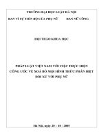 Kỷ yếu hội thảo khoa học: Pháp luật Việt Nam với việc thực hiện công ước về xoá bỏ mọi hình thức phân biệt đối xử với phụ nữ