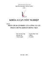 phân tích cổ phiếu của công ty cổ phần chứng khoán rồng việt