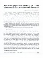 ĐÔNG NAM Á TRONG BÀN CỜ ĐỊA CHIẾN LƯỢC CỦA MỸ VÀ TRUNG QUÓC Ở ẤN ĐỘ DƯƠNG - THÁI BÌNH DƯƠNG
