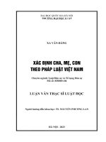Luận Văn Xác Định Cha, Mẹ, Con Theo Pháp Luật Việt Nam.pdf