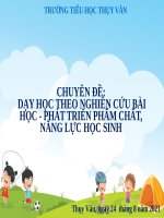 chuyên đề dạy học theo nghiên cứu bài học phát triển phẩm chất năng lực học sinh