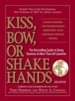 Kiss, bow, or shake hands