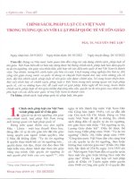 NGHIÊN CỨU - TRAO ĐÔI 35 CHÍNH SÁCH, PHÁP LUẬT CỦA VIỆT NAM TRONG TƯƠNG QUAN VỚI LUẬT PHÁP QUỐC TÉ VÈ TÔN GIÁO 10 ĐIỂM