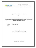 Thiết kế cụm chi tiết trong Động cơ Đốt trong