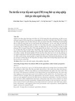 THU HÚT ĐẦU TƯ TRỰC TIẾP NƯỚC NGOÀI (FDI) TRONG LĨNH VỰC NÔNG NGHIỆP DƯỚI GÓC NHÌN NGƯỜI NÔNG DÂN