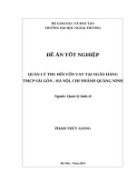 Quản lý thu hồi vốn vay tại Ngân hàng TMCP Sài Gòn – Hà Nội, chi nhánh Quảng Ninh