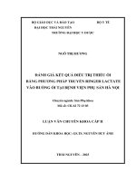 đánh giá kết quả điều trị thiểu ối bằng phương pháp truyền ringer lactate vào buồng ối tại bệnh viện phụ sản hà nội