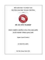 Phát triển chuỗi cung ứng hoa hồi xuất khẩu tỉnh Lạng Sơn