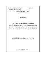 thực trạng quản lý người bệnh đái tháo đường týp 2 tại tuyến y tế cơ sở tỉnh cao bằng năm 2022 và đề xuất giải pháp