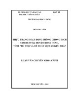 thực trạng hoạt động phòng chống dịch covid 19 tại huyện đoan hùng tỉnh phú thọ và đề xuất một số giải pháp