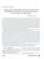 CHIẾN LƯỢC PHÁT TRIỂN PHÁP LUẬT VIỆT NAM: TÌM KIẾM SỰ TƯƠNG TÁC HÀI HOÀ LẪN NHAU CỦA CÁ NHÂN VÀ NHÀ NƯỚC