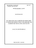 đặc điểm nồng độ calprotectin trong phân của bệnh nhân bị bệnh ruột viêm inflammatory bowel diseases ibd điều trị tại bênh viện trung ương thái nguyên