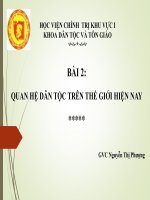 XU HƯỚNG QUAN HỆ DÂN TỘC TRÊN THẾ GIỚI HIỆN NAY VÀ TÁC ĐỘNG ĐẾN VIỆT NAM