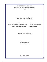 luận án tiến sĩ kinh tế tận dụng cơ chế ưu đãi từ các hiệp định thương mại tự do của việt nam