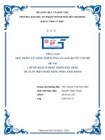 đề tài lập kế hoạch phát triển bản thân đề xuất biện pháp khác phục khó khăn