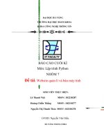 báo cáo cuối kì môn lập trình python đề tài website quản lí và bán máy tính