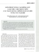 QUẢN TRỊ - QUẢN LÝ GIẢI PHÁP NÂNG CAO ĐỘNG LỰC LÀM VIỆC CHO NHÂN VIÊN CÁC NGÂN HÀNG CHÍNH SÁCH XÃ HỘI VÙNG TÂY NAM BỘ