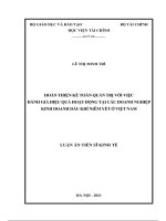 luận án tiến sĩ kinh tế hoàn thiện kế toán quản trị với việc đánh giá hiệu quả hoạt động tại các doanh nghiệp kinh doanh dầu khí niêm yết ở việt nam