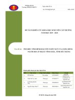 đề tài tìm hiểu tình hình bảo tồn ngôn ngữ của cộng đồng người hoa ở thị xã vĩnh châu tỉnh sóc trăng