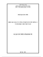luận án tiến sĩ kinh tế hiệu quả đầu tư công ở một số nước đông á và bài học cho việt nam