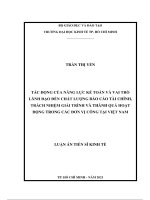 tác động của năng lực kế toán và vai trò lãnh đạo đến chất lượng báo cáo tài chính trách nhiệm giải trình và thành quả hoạt động trong các đơn vị công